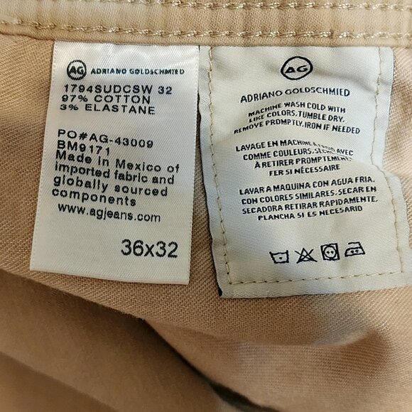 AG Adriano Goldschmied Everett Slim Straight Khaki Pants 36x32 Preppy Normcore - Picture 13 of 14